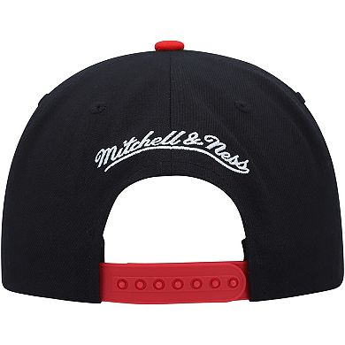 Men's Mitchell & Ness Black/Red UNLV Rebels Logo Snapback Hat