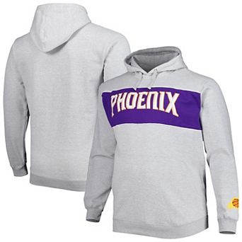 Men's Fanatics Branded Heather Gray Phoenix Suns Big & Tall Wordmark Pullover Hoodie