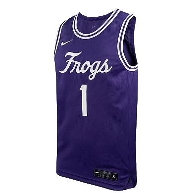Men's Nike #1 Purple TCU Horned Frogs Team Replica Basketball Jersey