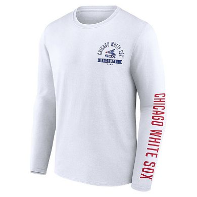 Men's Fanatics Branded White Chicago White Sox Pressbox Long Sleeve T-Shirt