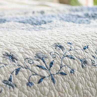 Sonoma Goods For Life® Elizabeth Blue Embroidered Bedspread or Sham