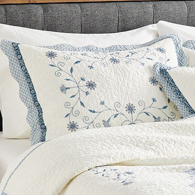 Sonoma Goods For Life® Elizabeth Blue Embroidered Bedspread or Sham