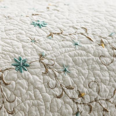 Sonoma 2024 Embroidered Quilt Beadspread and Shams in Amelia Blue Bedding Set