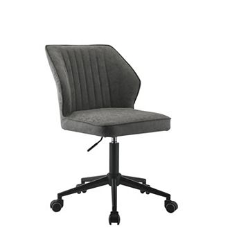 Swivel Office Chair with Stitching Details and Starbase, Gray