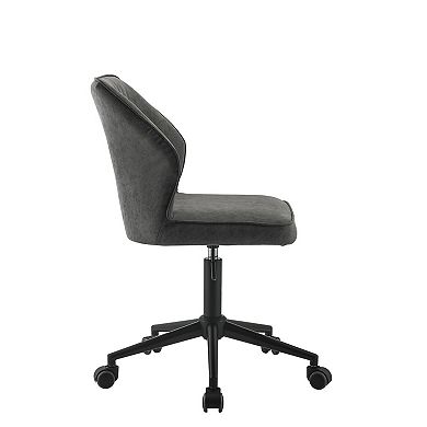 Swivel Office Chair with Stitching Details and Starbase, Gray