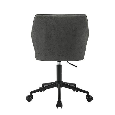 Swivel Office Chair with Stitching Details and Starbase, Gray