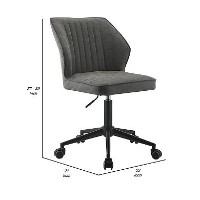 Swivel Office Chair with Stitching Details and Starbase, Gray