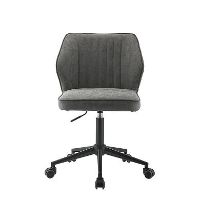 Swivel Office Chair with Stitching Details and Starbase, Gray