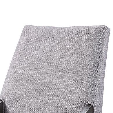 Wood and fabric Upholstered Dining Chairs, Set of 2, Gray and Black