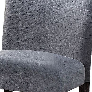 Fabric Counter Height Chairs with Curved Back, Set of 2, Blue and Brown