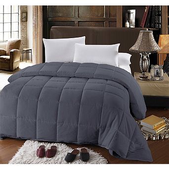 Oversized All Season Gray Down Alternative Comforter Medium Fill Weight
