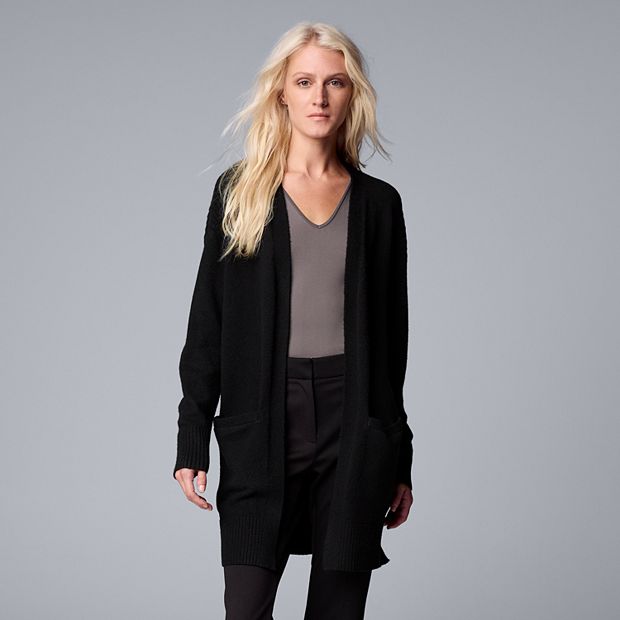 Women's Simply Vera Vera Wang Ruched Open-Front Cardigan