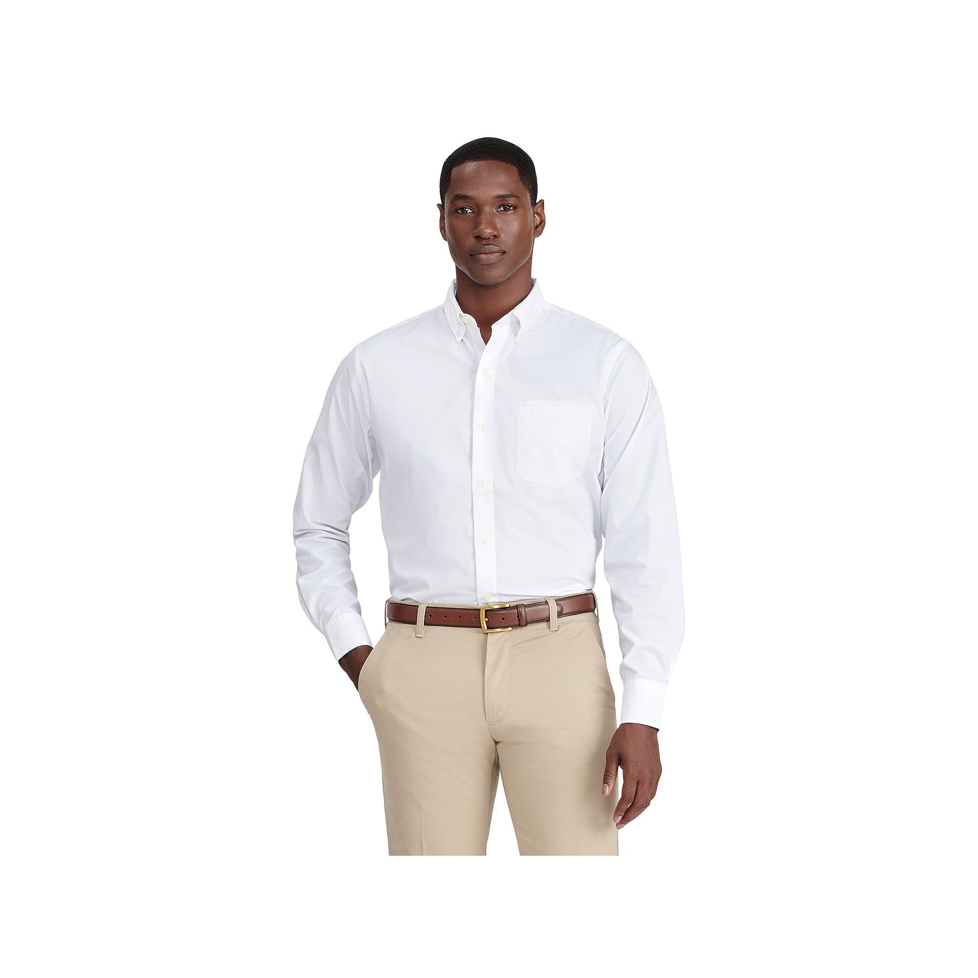 Mens IZOD Classic Plaid Button-Down Shirt, Size: Small, White