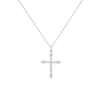 PRIMROSE Sterling Silver Cubic Zirconia Cross Pendant Necklace