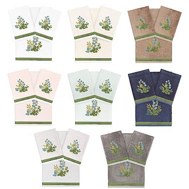 Linum Home Textiles Turkish Cotton Botanica 3-piece Embellished Hand & Bath Towel Set