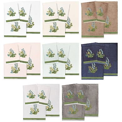 Linum Home Textiles Turkish Cotton Botanica 4-piece Embellished Towel Set