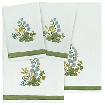Linum Home Textiles Turkish Cotton Botanica 4 pc Embellished Towel Set