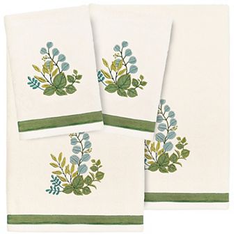 Linum Home Textiles Turkish Cotton Botanica 4 pc Embellished Towel Set