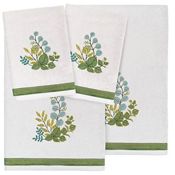 Linum Home Textiles Turkish Cotton Botanica 4 pc Embellished Towel Set
