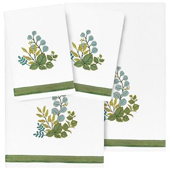 Linum Home Textiles Turkish Cotton Botanica 4 pc Embellished Towel Set