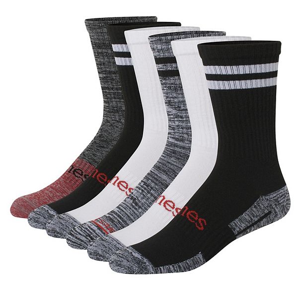 Men’s Hanes® Originals Ultimate 6Pack MoistureWicking Crew Socks