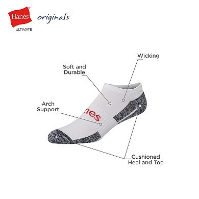 Men’s Hanes® Originals Ultimate 6-Pack Moisture-Wicking No-Show Socks