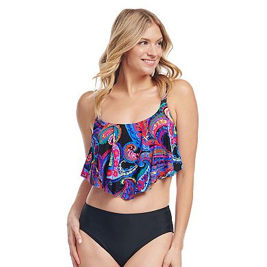 Women's Mazu French Paisley Flounce Bikini Swim Top