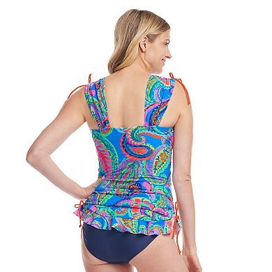 Women's Mazu Polka Dot Convertible Length Tankini Swim Top