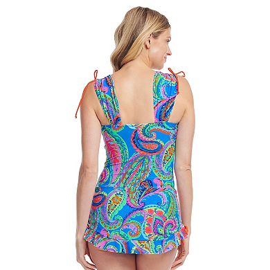 Women's Mazu Polka Dot Convertible Length Tankini Swim Top