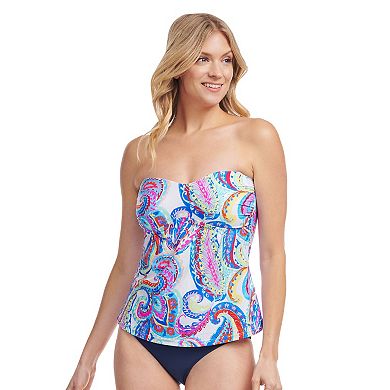 Women's Mazu French Paisley Sweetheart A-Line Tankini Swim Top