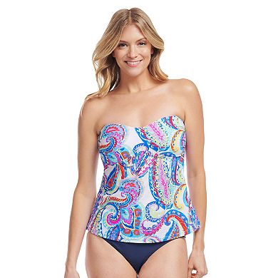 Women's Mazu French Paisley Sweetheart A-Line Tankini Swim Top