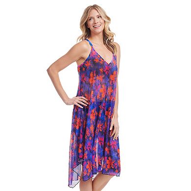 Women's Mazu Linework Paisley Flowy Mesh Swim Coverup Dress