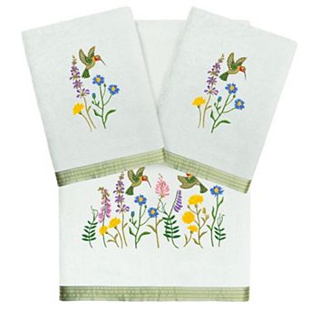 Linum Home Textiles Turkish Cotton Hada 3 pc Embellished Towel Set