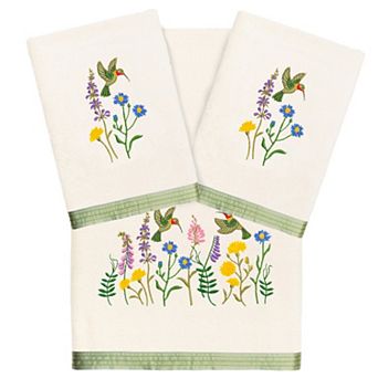 Linum Home Textiles Turkish Cotton Hada 3 pc Embellished Towel Set