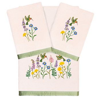 Linum Home Textiles Turkish Cotton Hada 3 pc Embellished Towel Set