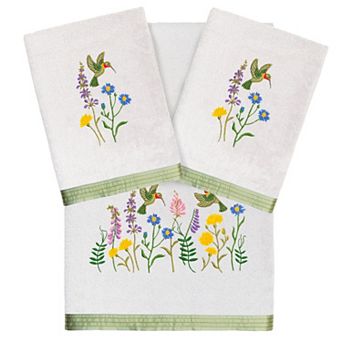 Linum Home Textiles Turkish Cotton Hada 3 pc Embellished Towel Set