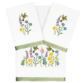 Linum Home Textiles Turkish Cotton Hada 3 pc Embellished Towel Set