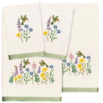 Linum Home Textiles Turkish Cotton Hada 4 pc Embellished Towel Set