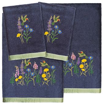 Linum Home Textiles Turkish Cotton Hada 4 pc Embellished Towel Set