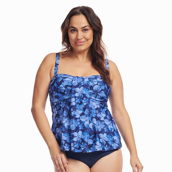 Plus size clearance bandeau tankini tops