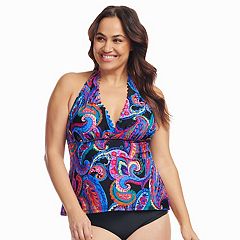 Side Tie Blouson Tankini Set with Cargo Short