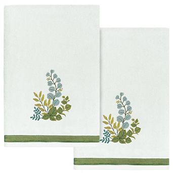 Linum Home Textiles Turkish Cotton Botanica 2 pc Embellished Bath Towel Set