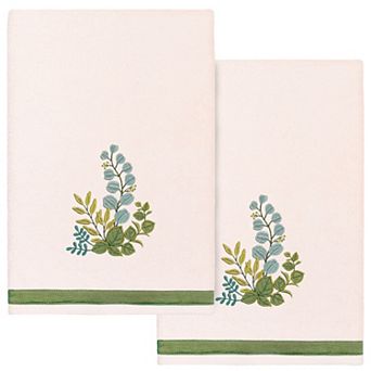 Linum Home Textiles Turkish Cotton Botanica 2 pc Embellished Bath Towel Set