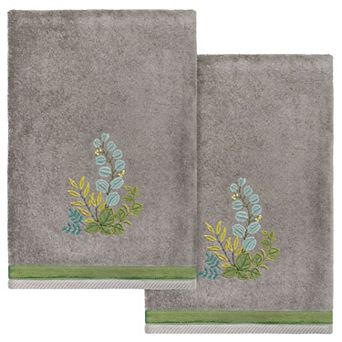 Linum Home Textiles Turkish Cotton Botanica 2 pc Embellished Bath Towel Set