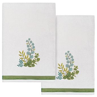 Linum Home Textiles Turkish Cotton Botanica 2 pc Embellished Bath Towel Set
