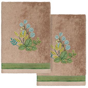 Linum Home Textiles Turkish Cotton Botanica 2 pc Embellished Hand Towel Set