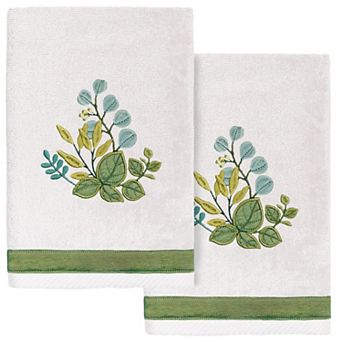 Linum Home Textiles Turkish Cotton Botanica 2 pc Embellished Hand Towel Set