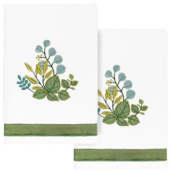 Linum Home Textiles Turkish Cotton Botanica 2 pc Embellished Hand Towel Set