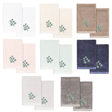Linum Home Textiles Turkish Cotton Botanica 2-piece Embellished Fingertip Towel Set