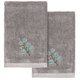 Linum Home Textiles Turkish Cotton Botanica 2 pc Embellished Fingertip Towel Set